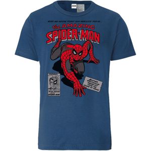 LOGOSHIRT Shirt 'Marvel - Spider-Man Merciless Foes'  blauw