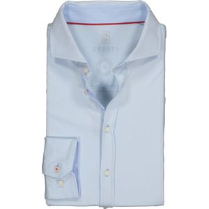 DESOTO - Slim Fit Overhemd - Donkerblauw - Stretch Tricot - Strijkvrij