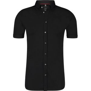 Desoto - Overhemd - Korte Mouw - Zwart - Super Stretch - Strijkvrij Katoen