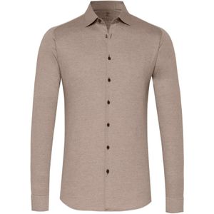 DESOTO - Slim Fit Overhemd - Beige - 100% Katoen - Strijkvrij