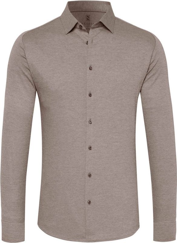 MARVELIS - Body Fit Overhemd - Beige - Strijkvriendelijk