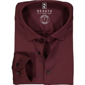 Desoto - Kent Overhemd - Bordeaux - Katoen - Slim Fit