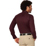Desoto - Kent Overhemd - Bordeaux - Katoen - Slim Fit