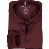 Desoto - Kent Overhemd - Bordeaux - Katoen - Slim Fit
