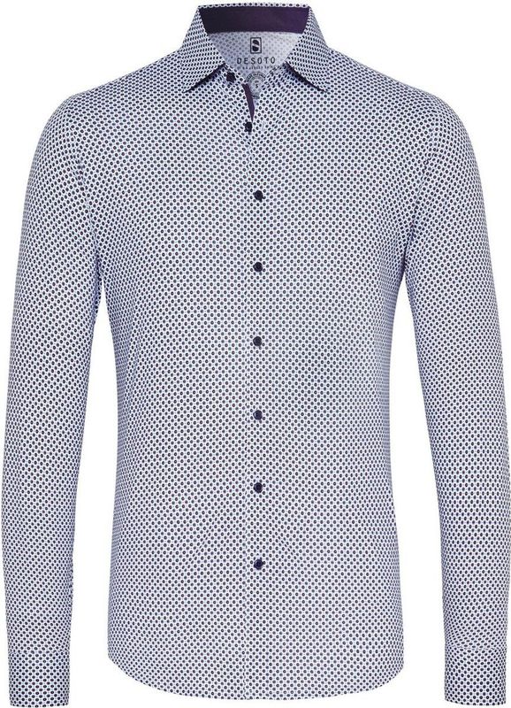 Desoto Overhemd Print - Blauw - Heren - Casual