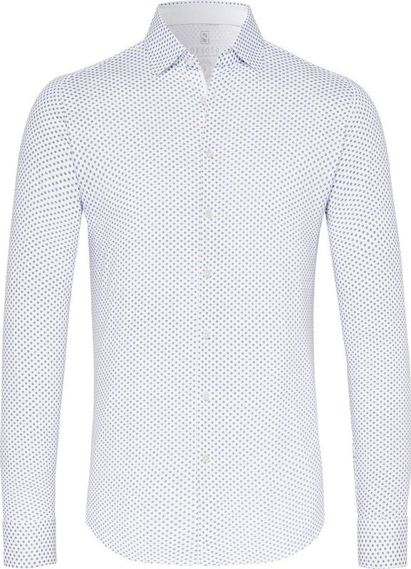 Desoto Overhemd Grafische Print Wit - Casual - 100% Jersey Katoen