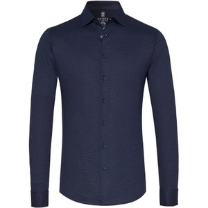 Desoto Overhemd Kent Grafische Print Donkerblauw