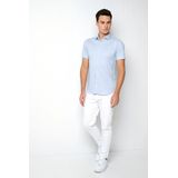 Raglan Kwartmouw Overhemd - Effen Katoen - Slim Fit - Kentkraag