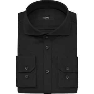 Desoto - Luxury Jersey Shirt - Zwart - Effen - 100% Katoen - Lange Mouw