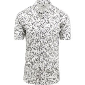 SINGLES DAY! Desoto - Short Sleeve Overhemd Print Wit Libelle - Heren - Maat L - Slim-fit
