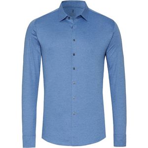 Desoto - Overhemd - Donkerblauw - 100% Katoen - Slim-Fit - Strijkvrij