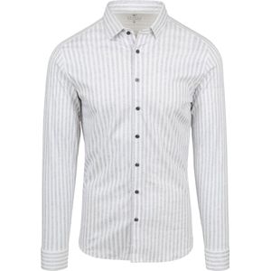 Desoto Overhemd Optics Strepen Grijs - Maat XXL - Heren - Overhemden Casual