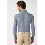 Desoto - Print New Moon - Overhemd - Blauw - 100% Strijkvrij Katoen