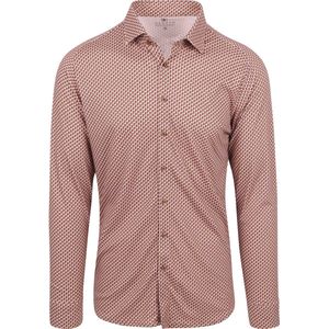 Desoto Overhemd Fundamental Vibes Print Beige - Maat L - Heren - Overhemden Casual