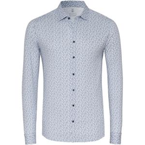 Desoto - Overhemd - Blauw - 100% Strijkvrij Katoen - Slim-fit Pasvorm