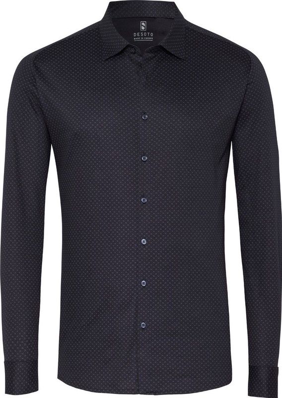 Desoto - Overhemd - Blauw - 100% Strijkvrij Katoen
