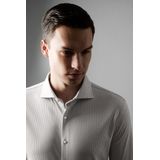 Desoto - Overhemd - Beige - Katoen - Slim-fit Pasvorm