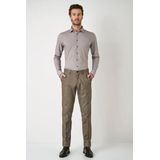 Desoto - Overhemd - Beige - 100% Strijkvrij Katoen