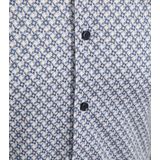 Desoto Hemd Print Bloem - Blauw Beige - Slim-Fit - Lange Mouw