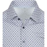 Desoto Hemd Print Bloem - Blauw Beige - Slim-Fit - Lange Mouw