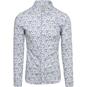 Desoto - Overhemd - Blauw - 100% Strijkvrij Katoen - Slim-fit Pasvorm