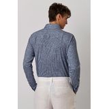 Desoto - Overhemd - Lichtblauw - Monochrome Streep - Slim-fit - Lange Mouw