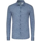 Desoto - Overhemd - Lichtblauw - Monochrome Streep - Slim-fit - Lange Mouw