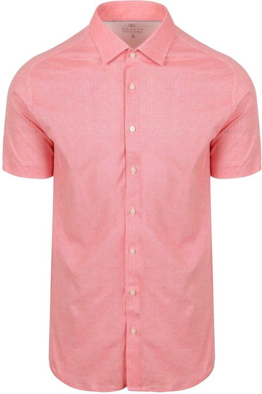 Desoto - Short Sleeve Jersey - Overhemd - Koraalroze - Slim-Fit