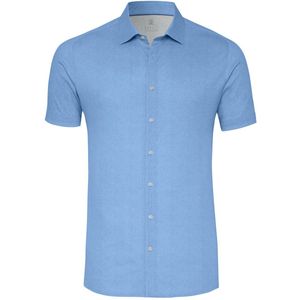 DESOTO - Overhemd - Duifblauw - Katoen - Raglanmouwen, Knoopsluiting, Slim Fit