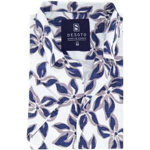 Desoto - Lido Overhemd - Blauw - Jersey - Katoen