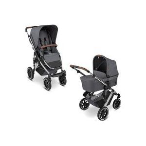 ABC Design 2-in-1 kinderwagen Salsa 4 Air – combi-kinderwagen voor pasgeborenen en baby's – incl. sportzitje buggy & babykuip – wielvering & luchtbanden – kleur: asfalt