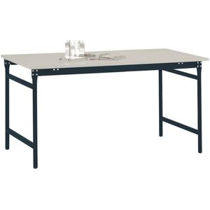 Manuflex BB3031.7016 Bijzettafel basis stationair met melamine tafelblad in antraciet RAL 7016, bxdxh: 1250 x 600 x 780 mm Antraciet