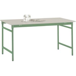 Manuflex BB3061.6011 Bijzettafel basis stationair met melamine tafelblad in Reseda groen RAL 6011, bxdxh: 1500 x 800 x 780 mm Reseda groen (RAL 9010)