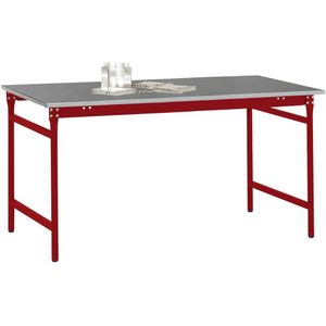 Manuflex BB3034.3003 Bijzettafel basis stationair met staalbeslag schijf in robijnrood RAL 3003, bxdxh: 1250 x 600 x 780 mm Robijn-rood