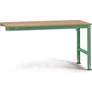 Manuflex AU6095.6011 Werk aanschuiftafel universele standaard met multiplex plaat, bxdxh = 1750 x 1000 x 760-870 mm Reseda groen (RAL 9010)