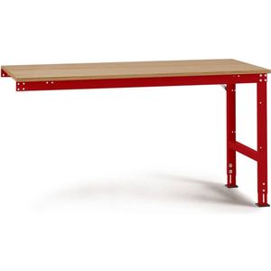 Manuflex AU6115.3003 Werk aanschuiftafel universele standaard met multiplex plaat, bxdxh = 2000 x 800 x 760-870 mm Robijn-rood