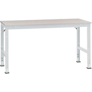 Manuflex AU6099.7035 Werk aanschuiftafel universele standaard met PVC decoplaat, bxdxh = 1750 x 1000 x 760-870 mm Grijs-wit (RAL 7035)