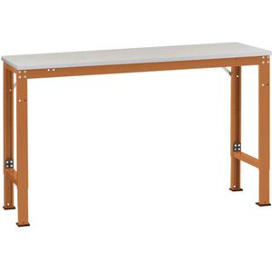 Manuflex AU8049.2001 Werk aanschuiftafel universele speciale met PVC decoplaat, bxdxh = 1500 x 600 x 722-1022 mm Rood-oranje (RAL 2001)