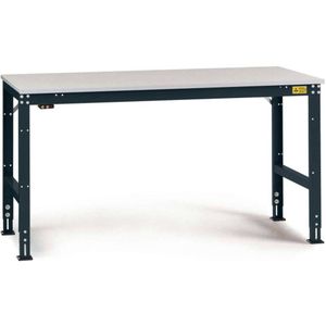 Manuflex LU4076.7016 ESD ESD-werktafel universele standaard achtergrond tafel met kunststof plaat, bxdxh = 1500 x 1200 x 766-876 mm Antraciet