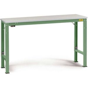 Manuflex LU7076.6011 ESD ESD-werktafel universele speciale reden tafel met kunststof plaat, bxdxh = 1500 x 1200 x 728-1028 mm Reseda groen (RAL 9010)