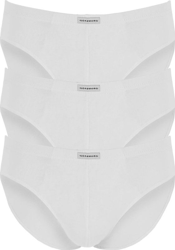 Gotzburg heren slips (3-pack), wit - Maat: S