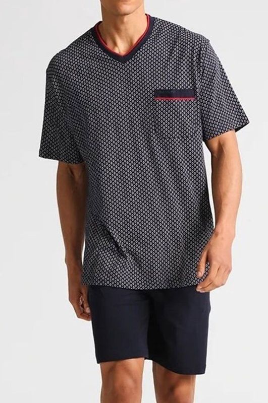 Gotzburg - Shortama Set - Pyjama - Blauw - Natuurlijke Materialen