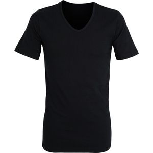 Gotzburg heren T-shirt slim fit V-hals 95/5 (1-pack), stretch ondershirt, zwart