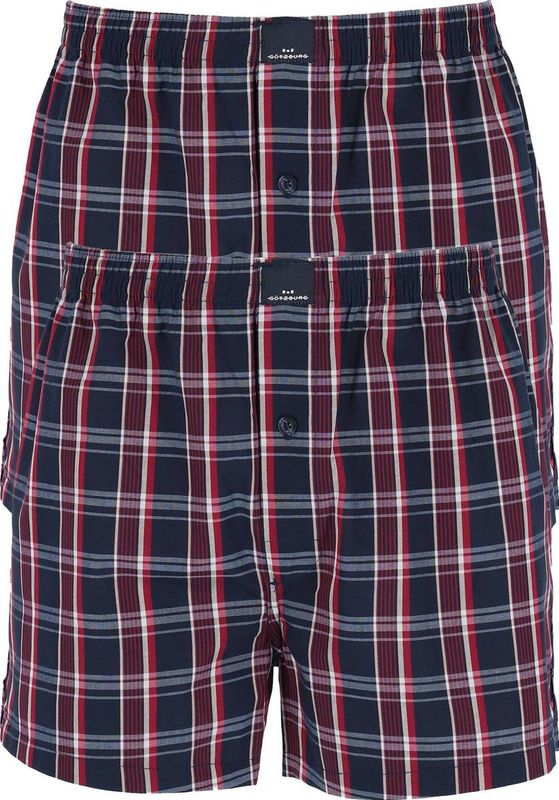 Gotzburg - Boxershorts - Blauw - 2-Pack - 100% Katoen, Wijd Model, Normale Pijpjes