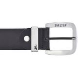 MUSTANG Ledergürtel, Dornschließe aus geschwärztem Silber, mit Logo-Schriftzug, 3,5 cm