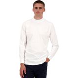 Kleur - Wit - Katoen - Lange Mouwen - Hoog Gesloten Hals