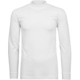 Kleur - Wit - Katoen - Lange Mouwen - Hoog Gesloten Hals