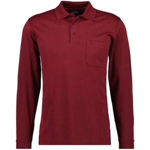 RAGMAN Poloshirt lange mouw rood, Effen