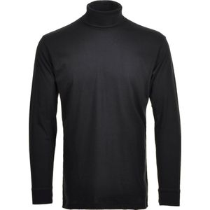 Coltrui - Zwart - Katoen - Hoog Gesloten Hals, Lange Mouwen