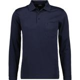 Ragman - Poloshirt - Blauw - Lange Mouwen - Regular Fit